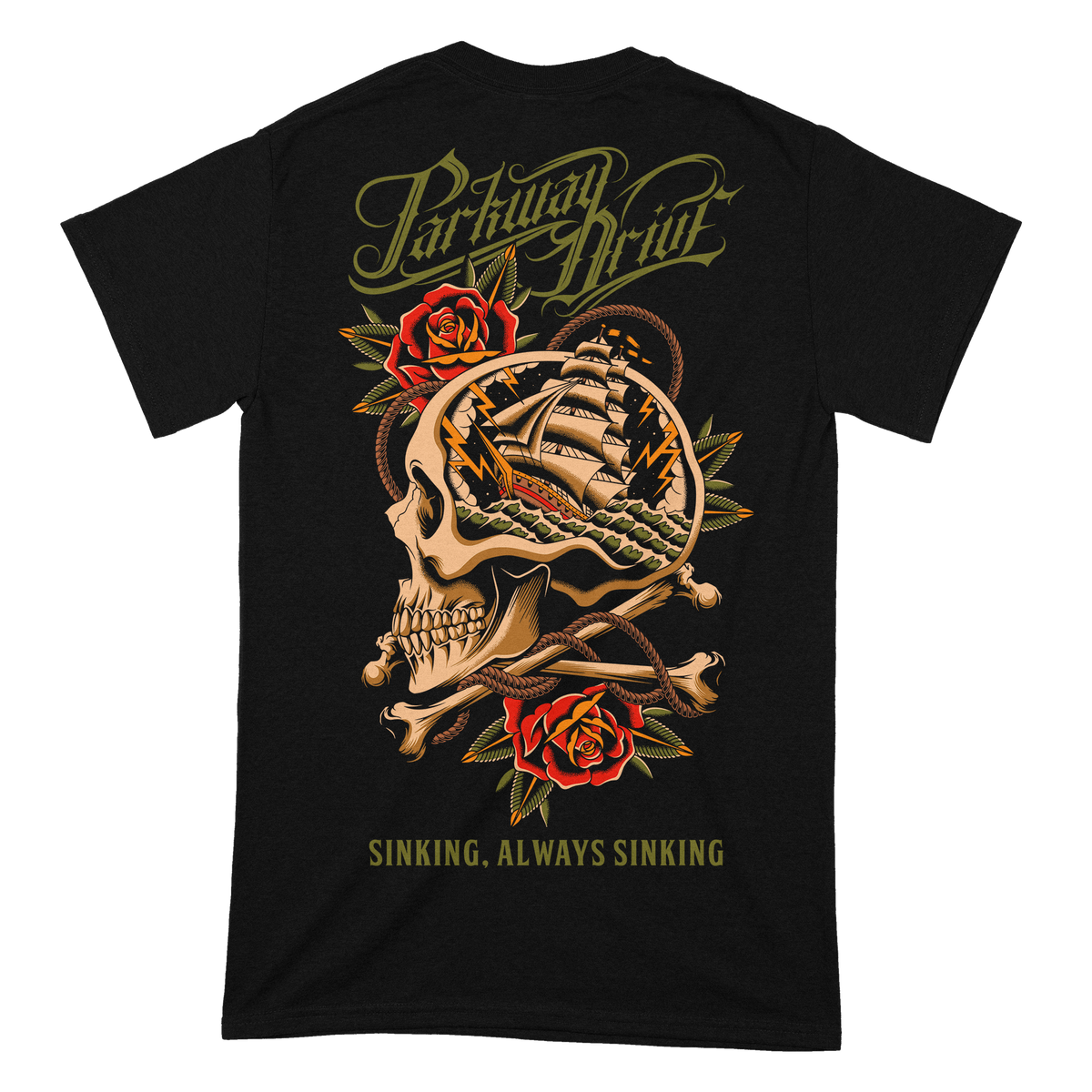 Sinking Skull & Roses | T-Shirt